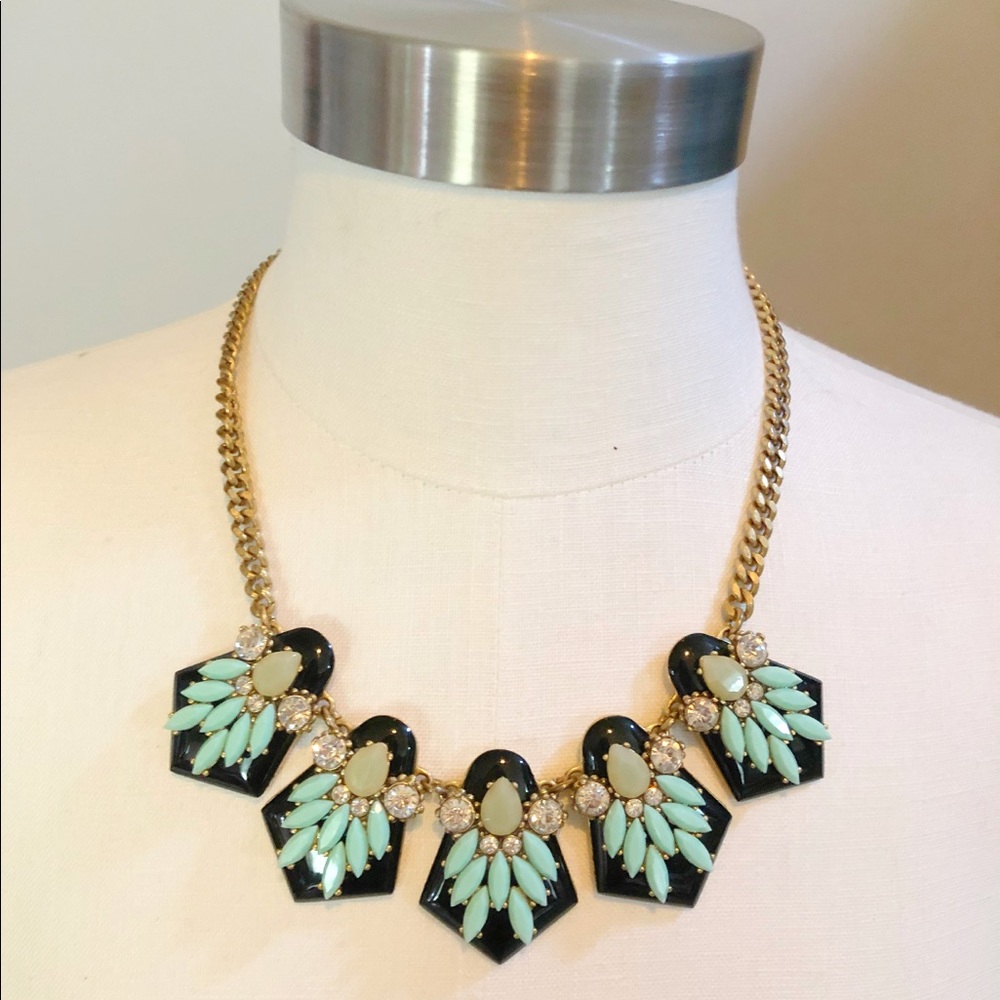 J. Crew turquoise jeweled statement necklace